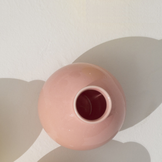 미니어처 컬러 달항아리 중_연분홍