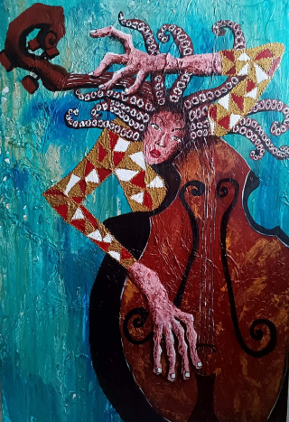 Contrast with tentacle hair