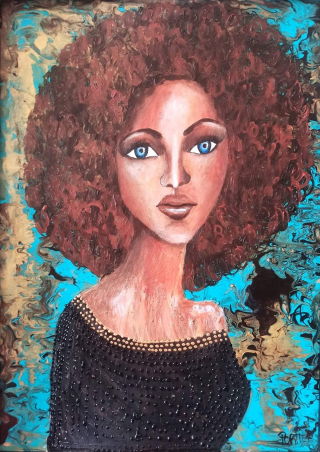 Blue-eyed woman