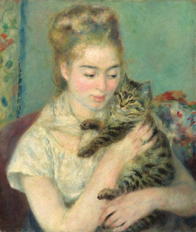 Woman with cat