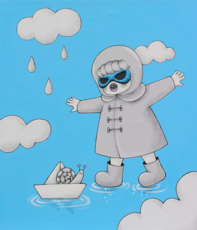 Raincoat Girl - blue